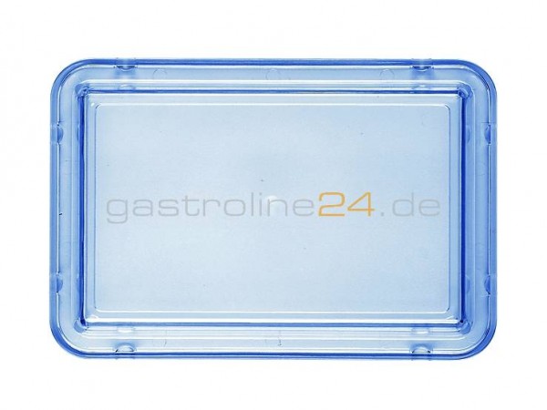 Kunststoffdeckel für Platten rechteckig transparent blau sehr hoch