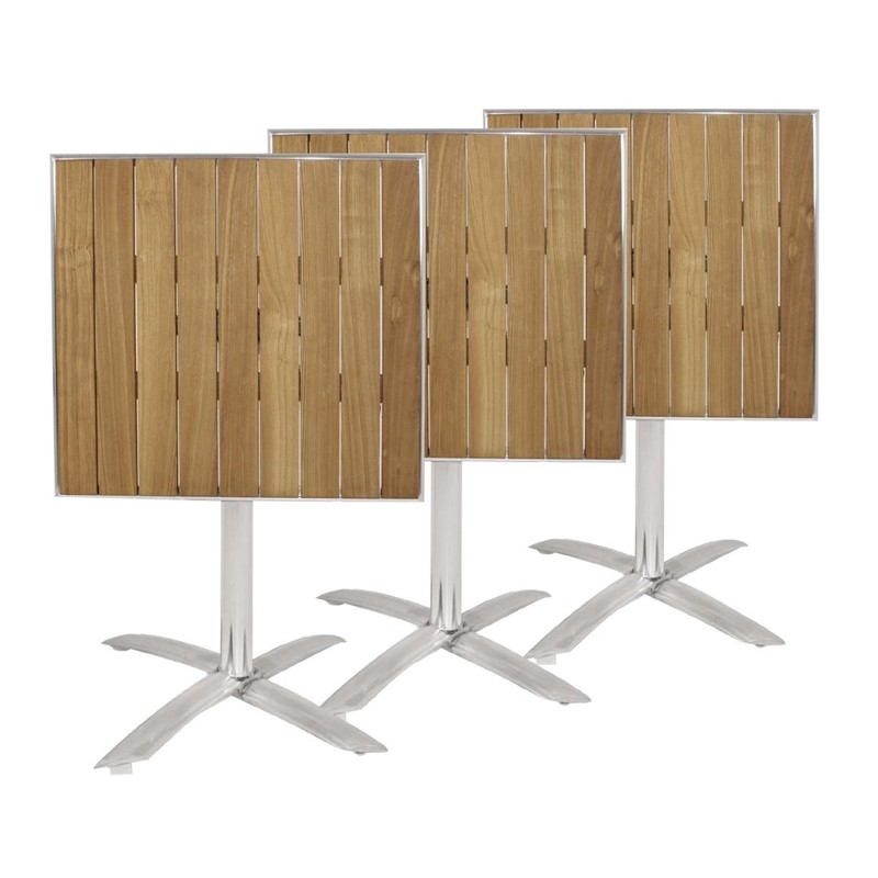 Bolero Tisch Eschenholzplatte 60cm für innen und außen Holz Biergarten 