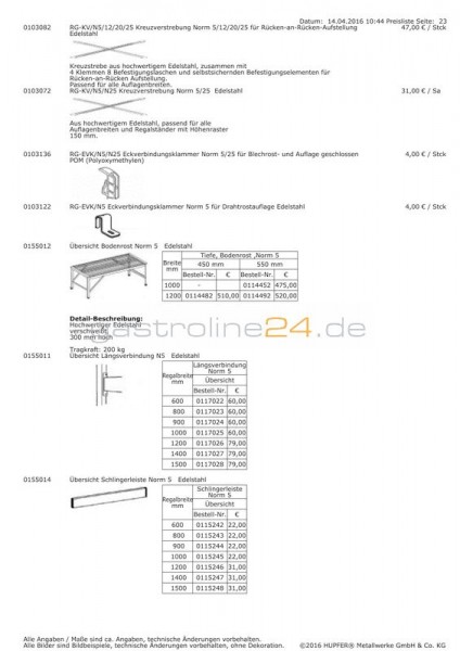 LÄNGSVERBINDUNG 1400 MM mit: Befestigungsmaterial