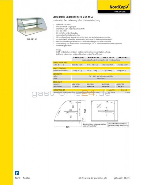 AUFSATZVITRINE Typ: GUK-O-3/1-53