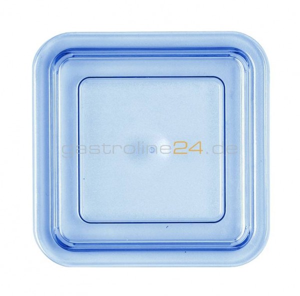 Kunststoffdeckel für Schale quadratisch transparent-blau hoch
