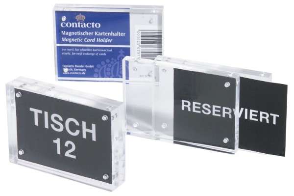 ACRYL-KARTENHALTER, MAGNETISCH Länge: 8,3 cm