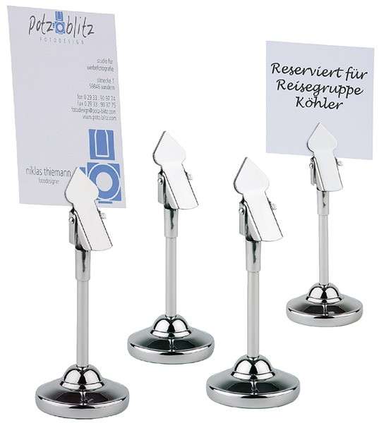 TISCHKARTENHALTER, 4ER SET ø 4 cm, H: 10 cm