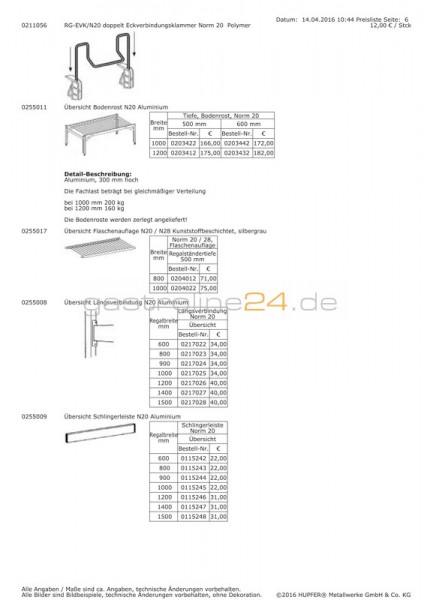 LÄNGSVERBINDUNG 1500 MM mit: Befestigungsmaterial