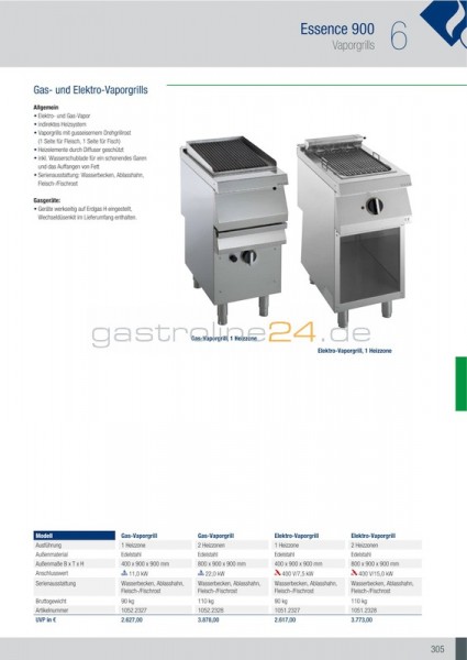 ELEKTRO-VAPORGRILL Ausführung: Standgerät