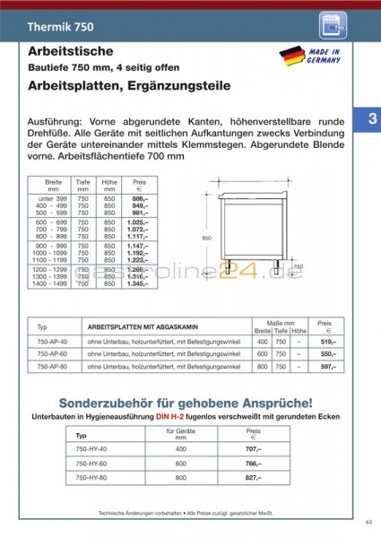 ARBEITSTISCH Typ: 750-AT1399-B