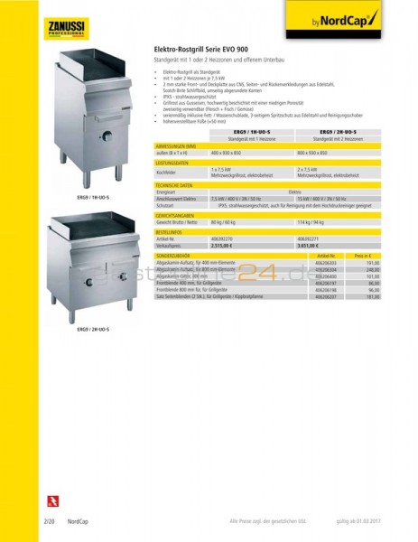 ELEKTRO-ROSTGRILL Typ: ERG9/2H-UO-S