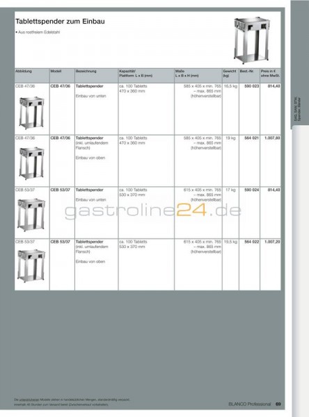 TABLETTSPENDER Typ: CEB-53/37