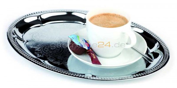 SERVIERTABLETT -KAFFEEHAUS- 19 x 15 cm, H: 1 cm, oval