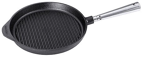 Grillpfanne rund ganz aus Gusseisen 27cm