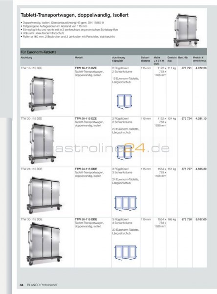 TABLETT-TRANSPORTWAGEN Typ: TTW-20-115-DZE