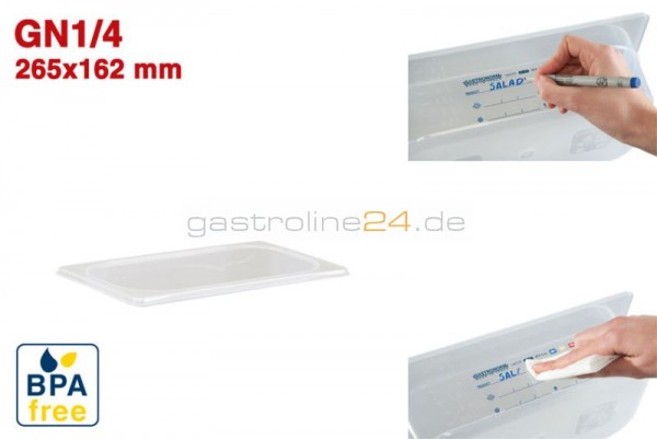Gn 1/4 Deckel Haccp - Bpa Free Gastro-Plus - Inkl. Clips