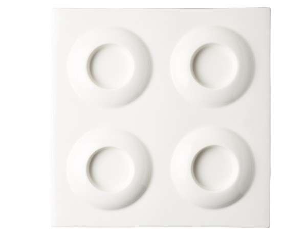 TELLER QUADRAT MIT 4 ABTEILUNG 30x30CM CURRY