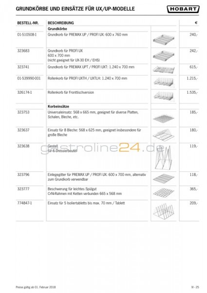 EINSATZ FÜR 5 ISOLIERTABLETTS bis: max. 70 mm / Tablett