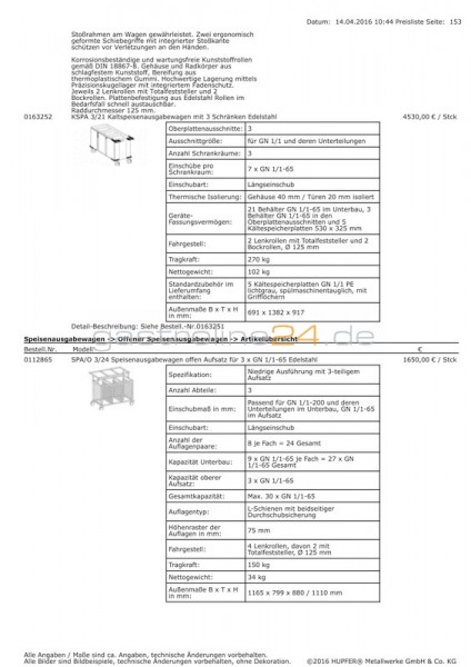 SPEISENAUSGABEWAGEN Typ: KSPA-3-MODUL