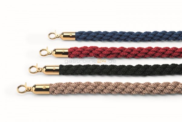 VERBINDUNGS-KORDEL, 1,5M, ROT, geflochten, titanium gold