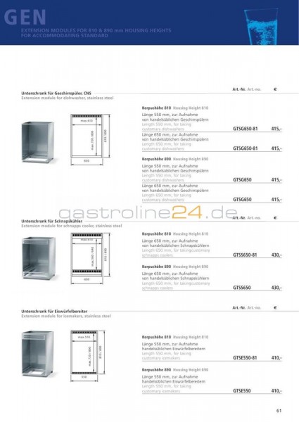 ANBAU-UNTERSCHRANK Typ: GTSS650-81