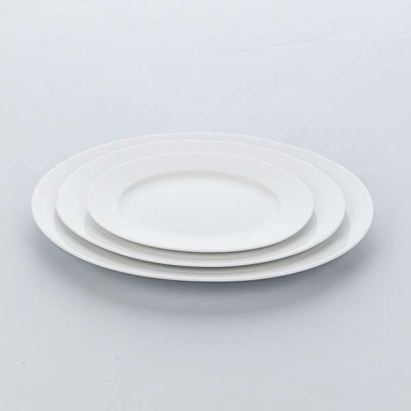 Serie Apulia A Platte Teller mit Fahne oval 240 x 174 mm Porzellan weiß 6 Stück 