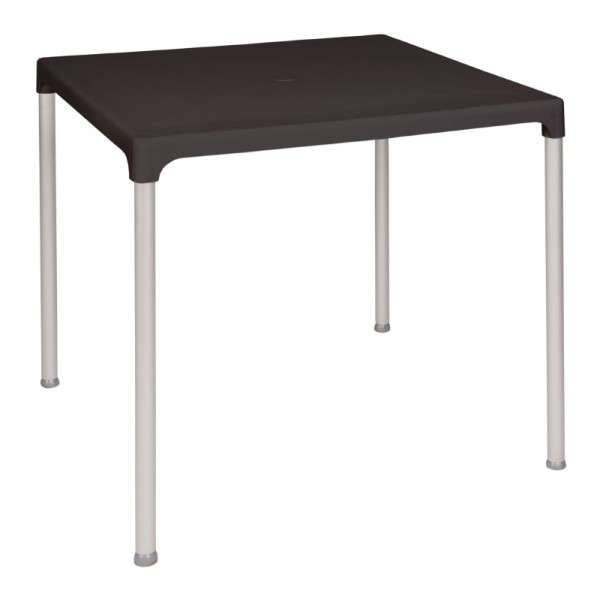 Bolero Vierecker Tisch mit Aluminiumfuß 75 cm Schwarz