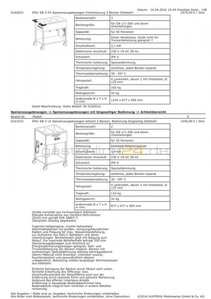 SPEISENAUSGABEWAGEN Typ: SPA/EB-3-FH