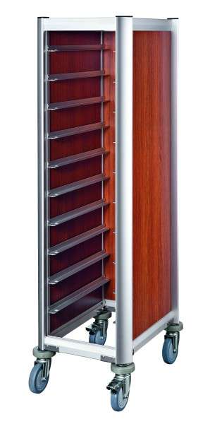 TABLETTWAGEN FÜR 10 X GN 1/1 - Alu-Profile, MDF-dunkle