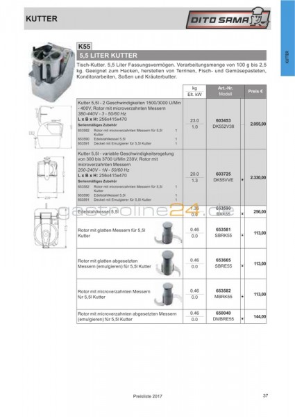 EDELSTAHLKESSEL 5,5 LITER Typ: BXK55