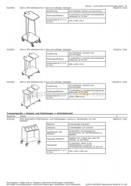 ABFALLSAMMLER DREIFACH Typ: GAS-3/EFD