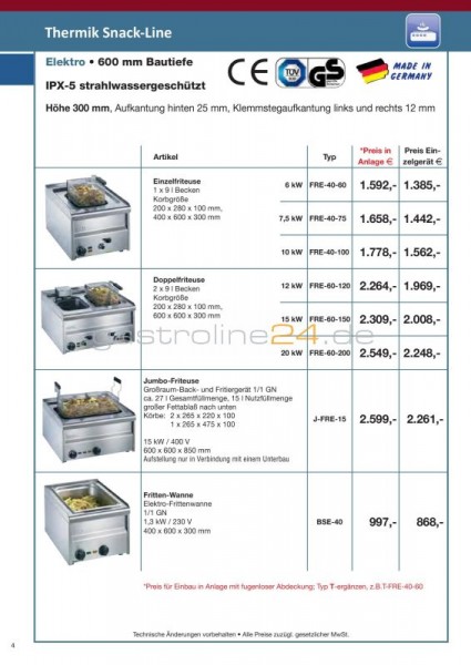 ELEKTRO-DOPPEL-FRITTEUSE Typ: FRE-60-200