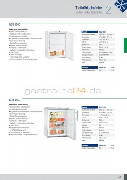 TIEFKÜHLSCHRANK Typ: GGU-1500
