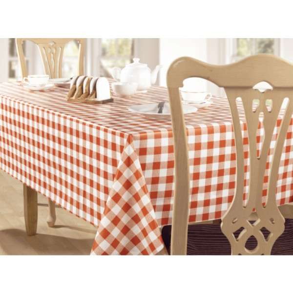 PVC Tischdecke rot/weiß 135x135cm
