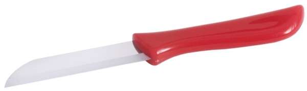 KÜCHENMESSER MIT ROTEM GRIFF, Klingenlänge: 7 cm