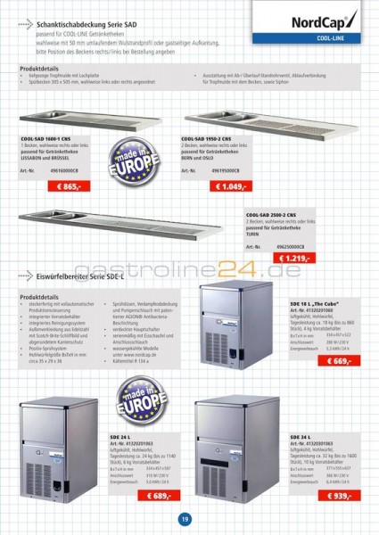 SCHANKTISCHABDECKUNG Typ: COOL-SAD-1950-2-CNS