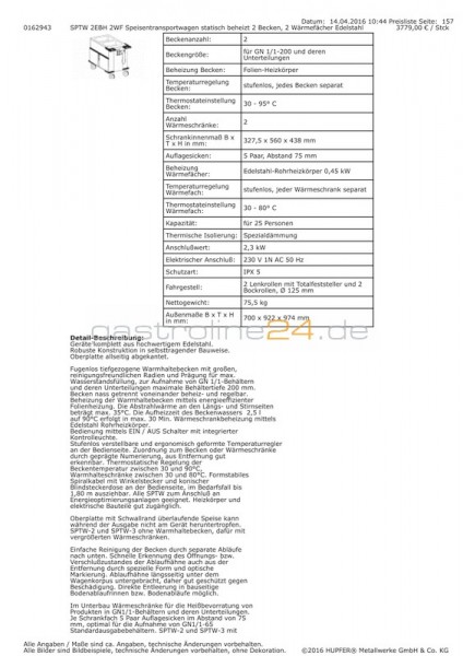 SPEISENTRANSPORTWAGEN Typ: SPTW-2/EBF