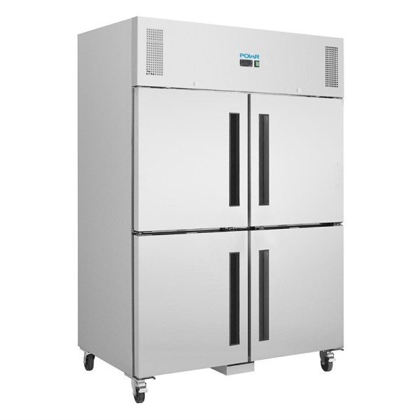 POLAR SERIE G GEFRIERSCHRANK EDELSTAHL MIT GETEILTEN TÜREN 1200L