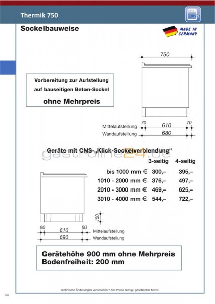 KLICKSOCKELVERBLENDUNG Typ: K-SO-750-3-3