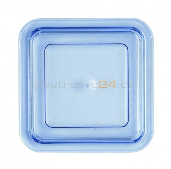 Kunststoffdeckel für Schale quadratisch transparent- blau hoch